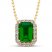 Lab-Created Emerald Necklace 10K Yellow Gold 15"-18" Adj.