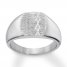 Men's Textured Signet Ring Stainless Steel