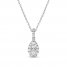 Forever Connected Diamond Necklace 1/4 ct tw Round/Pear 10K White Gold 18"