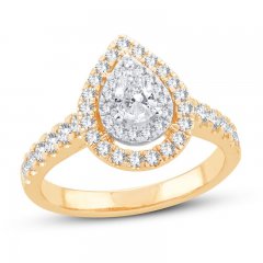 Diamond Engagement Ring 1 ct tw Pear/Round 14K Yellow Gold