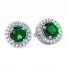 Lab-Created Emerald Earrings Sterling Silver