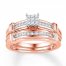 Diamond Bridal Set 1/5 ct tw Round-cut 10K Rose Gold