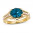 Le Vian Blue Topaz Ring 1/4 ct tw Diamonds 14K Honey Gold