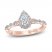 Monique Lhuillier Bliss Diamond Engagement Ring 7/8 ct tw Pear & Round-cut 18K Rose Gold