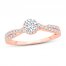 Diamond Engagement Ring 3/4 ct tw Round-cut 14K Rose Gold