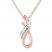 Diamond Necklace 1/5 ct tw Round/Baguette 10K Two-Tone Gold