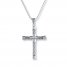 Men's Cross Necklace Stainless Steel 22" Length