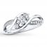 Three-Stone Engagement Ring 3/8 ct tw Diamonds 14K White Gold