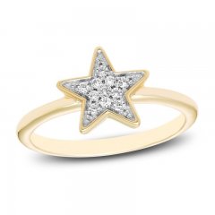 Diamond Star Ring 1/10 ct tw Round-cut 10K Yellow Gold