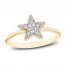 Diamond Star Ring 1/10 ct tw Round-cut 10K Yellow Gold