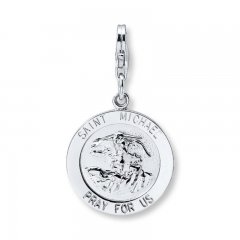 St. Michael Medal Charm Sterling Silver