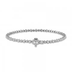 Forever Connected Diamond Bracelet 1 ct tw Round-Cut 10K White Gold 7.25"