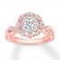 Diamond Engagement Ring 3/4 ct tw Round-cut 14K Rose Gold