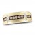 Men's Brown & White Diamond Wedding Band 1/3 ct tw Round-cut 10K Yellow Gold