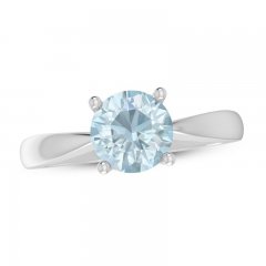 Aquamarine Solitaire Ring Sterling Silver