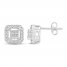 Diamond Stud Earrings 1/4 ct tw Round/Princess-cut 10K White Gold