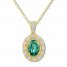 Lab-Created Emerald Necklace 10K Yellow Gold