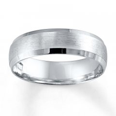 Wedding Band 10K White Gold 6mm