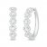 Diamond Swirl Hoop Earrings 1 ct tw Round-cut 10K White Gold