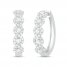 Diamond Swirl Hoop Earrings 1 ct tw Round-cut 10K White Gold