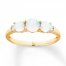 Lab-Created Opal Diamond Accents 10K Yellow Gold Ring