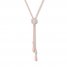 Diamond Geometric Lariat Necklace 1/8 ct tw 10K Rose Gold