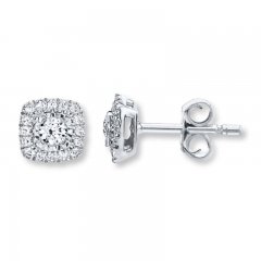 Diamond Earrings 1/4 ct tw Round-cut 10K White Gold