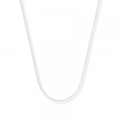 Cable Chain Necklace 14K White Gold 20" Length