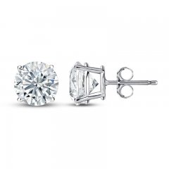 Diamond Solitaire Stud Earrings 1/5 ct tw Round-cut 14K White Gold