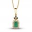 Le Vian Emerald Necklace 1/6 ct tw Diamonds 14K Honey Gold 18"