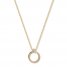 Circle Necklace with Diamonds 14K Yellow Gold 16" to 18" Adj.