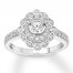 Diamond Engagement Ring 1/2 ct tw Round-cut 14K White Gold