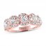 Leo Diamond Anniversary Ring 1-1/2 ct tw Round-cut 14K Rose Gold