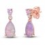 Pink Lab-Created Opal & Pink/White Lab-Created Sapphire Earrings 10K Rose Gold