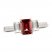 Garnet & White Lab-Created Sapphire Three-Stone Ring Sterling Silver