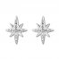 North Star Earrings 1/10 ct tw Diamonds 10K White Gold