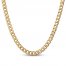 Men's Hollow Curb Chain Necklace 14K Yellow Gold 24"