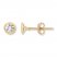 Cubic Zirconia Young Teen Earrings 14K Yellow Gold