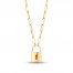 Paperclip & Padlock Necklace 10K Yellow Gold 18"