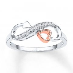 Infinity Ring 1/20 ct tw Diamonds Sterling Silver/10K Gold