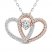 Two as One Diamond Heart Necklace 3/4 ct tw Round-Cut 10K Two-Tone Gold 18"