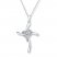 Cross Necklace 1/10 ct tw Diamonds 10K White Gold