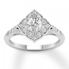 Diamond Engagement Ring 3/4 ct tw Round-cut 14K White Gold