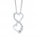 Double Heart Necklace 1/4 ct tw Diamonds 10K White Gold