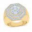 Men's Diamond Hexagon Ring 2 ct tw Round-cut 10K Yellow Gold