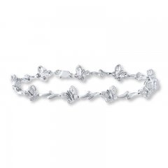 Butterfly Bracelet 1/10 ct tw Diamonds Sterling Silver