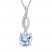 Aquamarine & Diamond Necklace Sterling Silver 18"