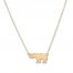 Elephant Necklace 14K Yellow Gold 16"-18" Adjustable