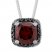 Garnet Necklace 1/15 ct tw Black Diamonds Sterling Silver