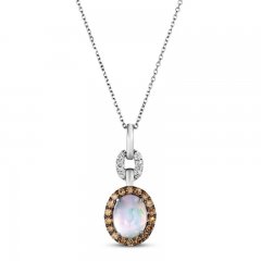 Le Vian Opal Necklace 5/8 ct tw Diamonds 14K Vanilla Gold 18"